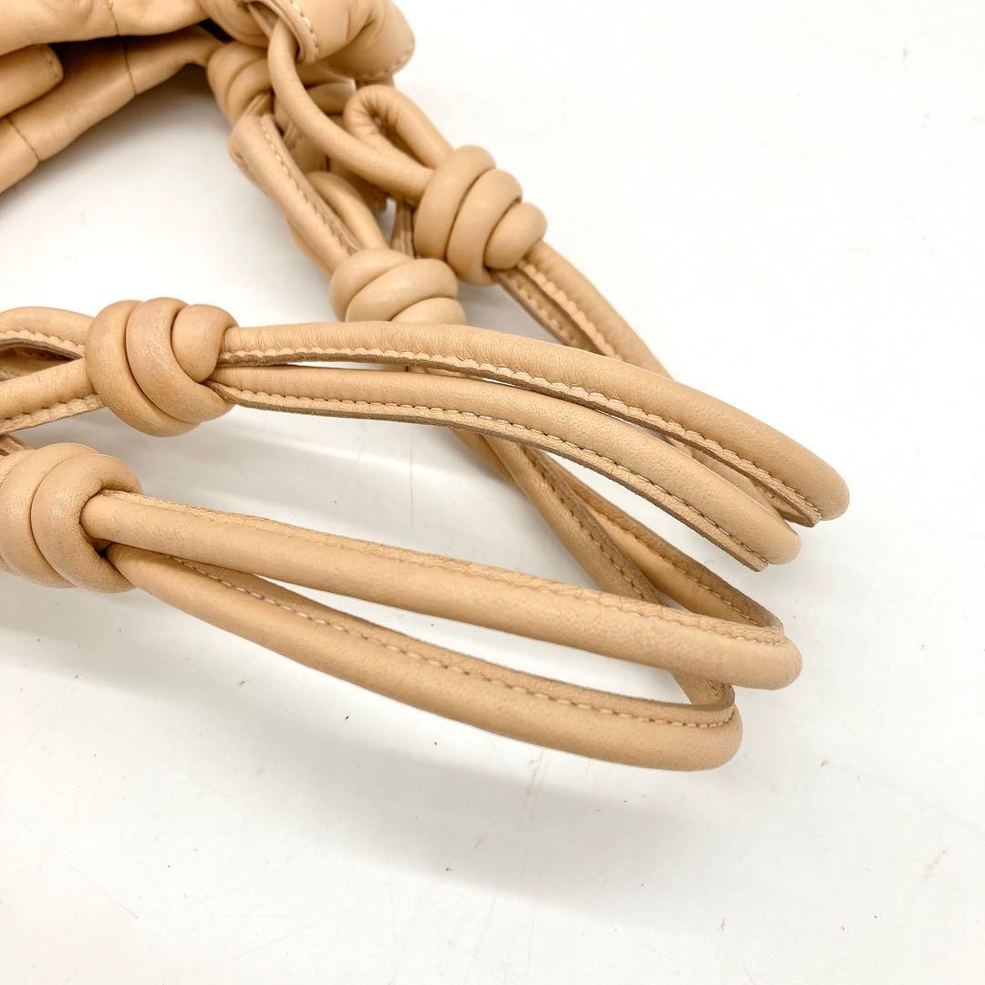 【LOEWE】ハンドバッグ　アナグラム　ノットハンドル　レザー　ベージュ