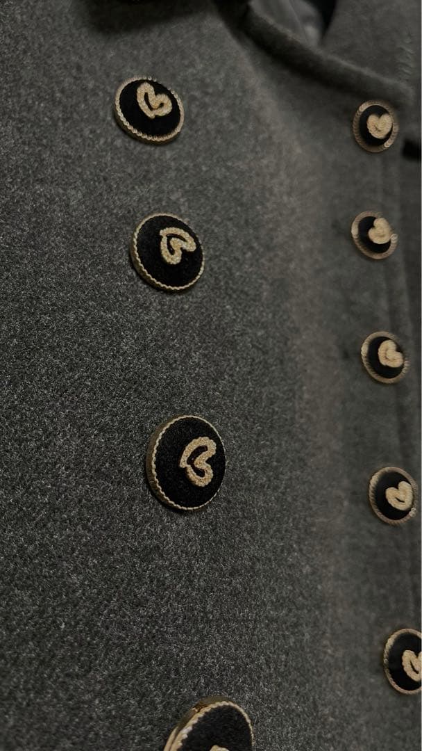 bibiy.olivia coat ビビィ　オリビアコート　ハートボタン　グレー