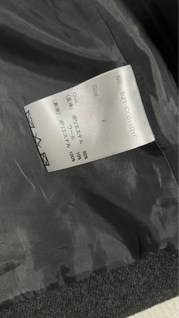 bibiy.olivia coat ビビィ　オリビアコート　ハートボタン　グレー