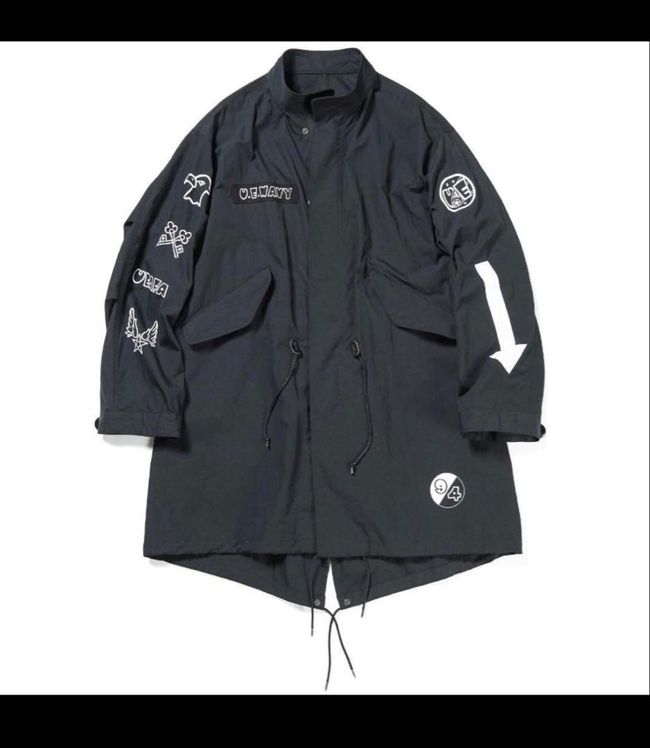 サイズS UNIFORM EXPERIMENT ブラックモッズコート