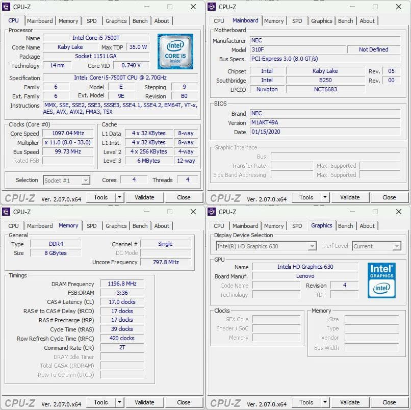 値下げ★超小型PC NEC Mate MKM27C-1 Core i5 7世代