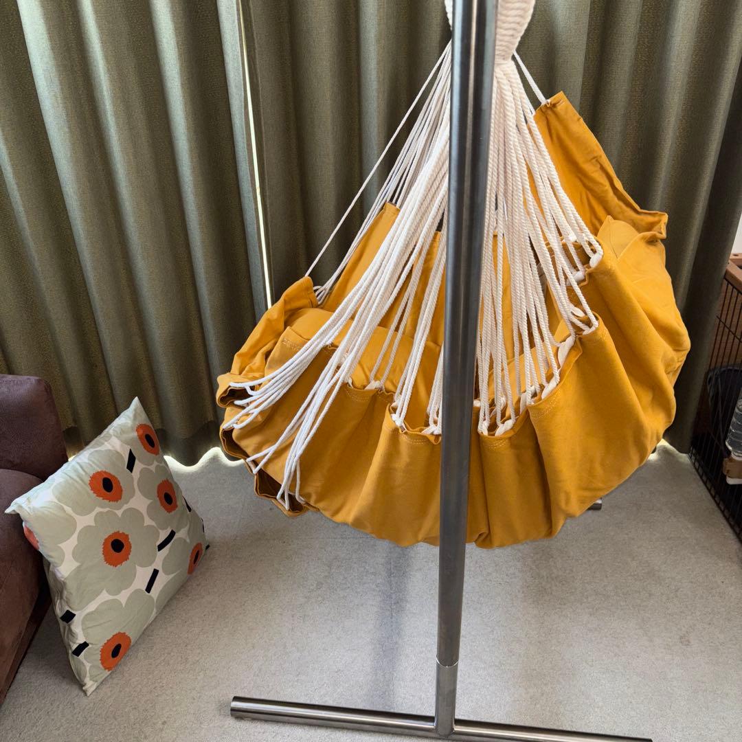 コンフォルタ ひとり掛けハンモック ファブリック チェア マスタードイエロー