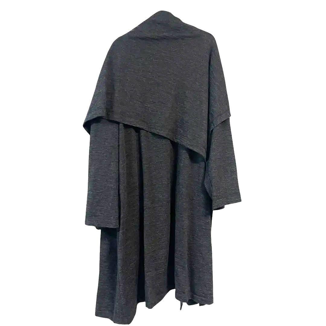 モユル　萌　ウールカットソーコート　チャコールグレー