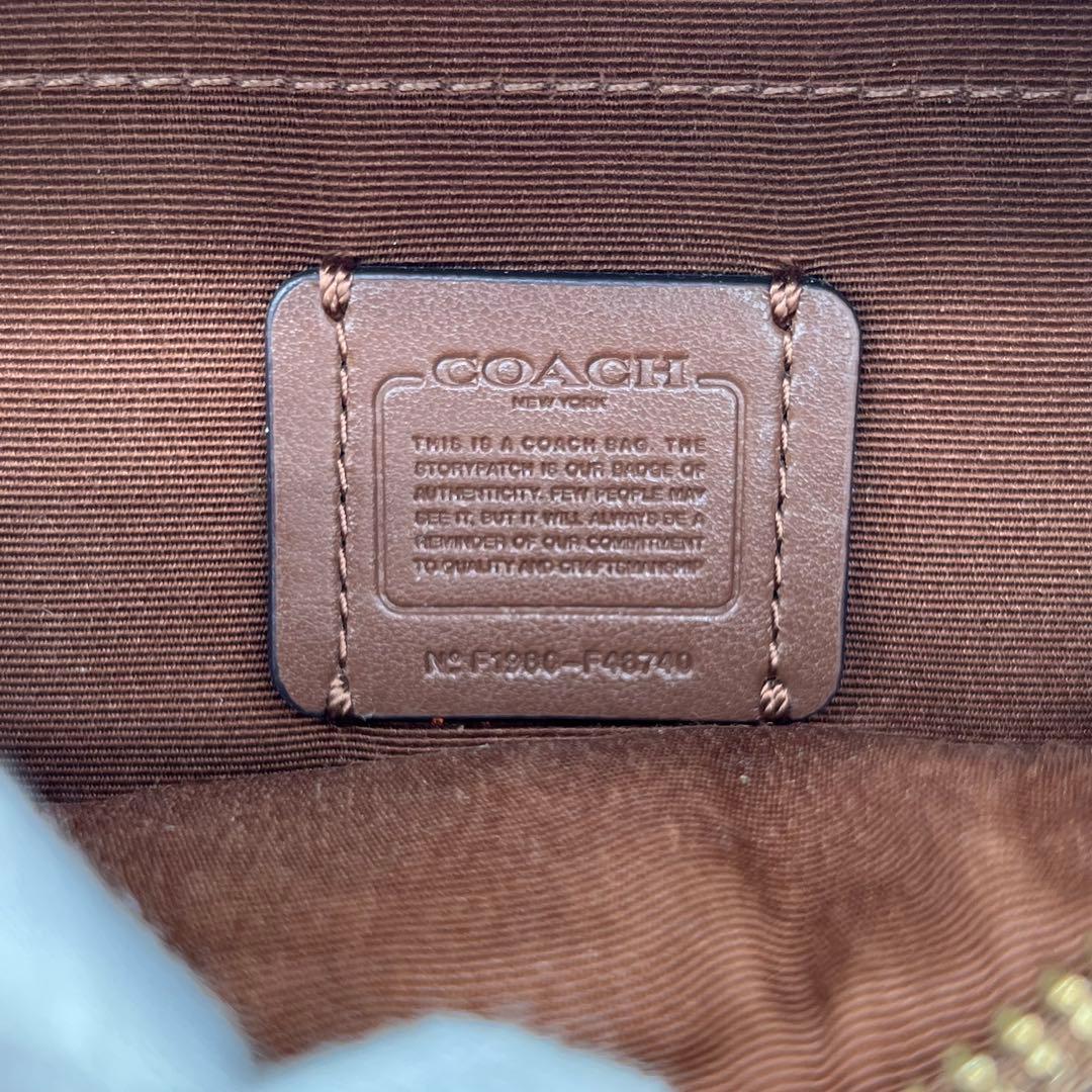 【極美品】COACH シグネチャー ウエストバッグ ボディバッグ レザー 茶色