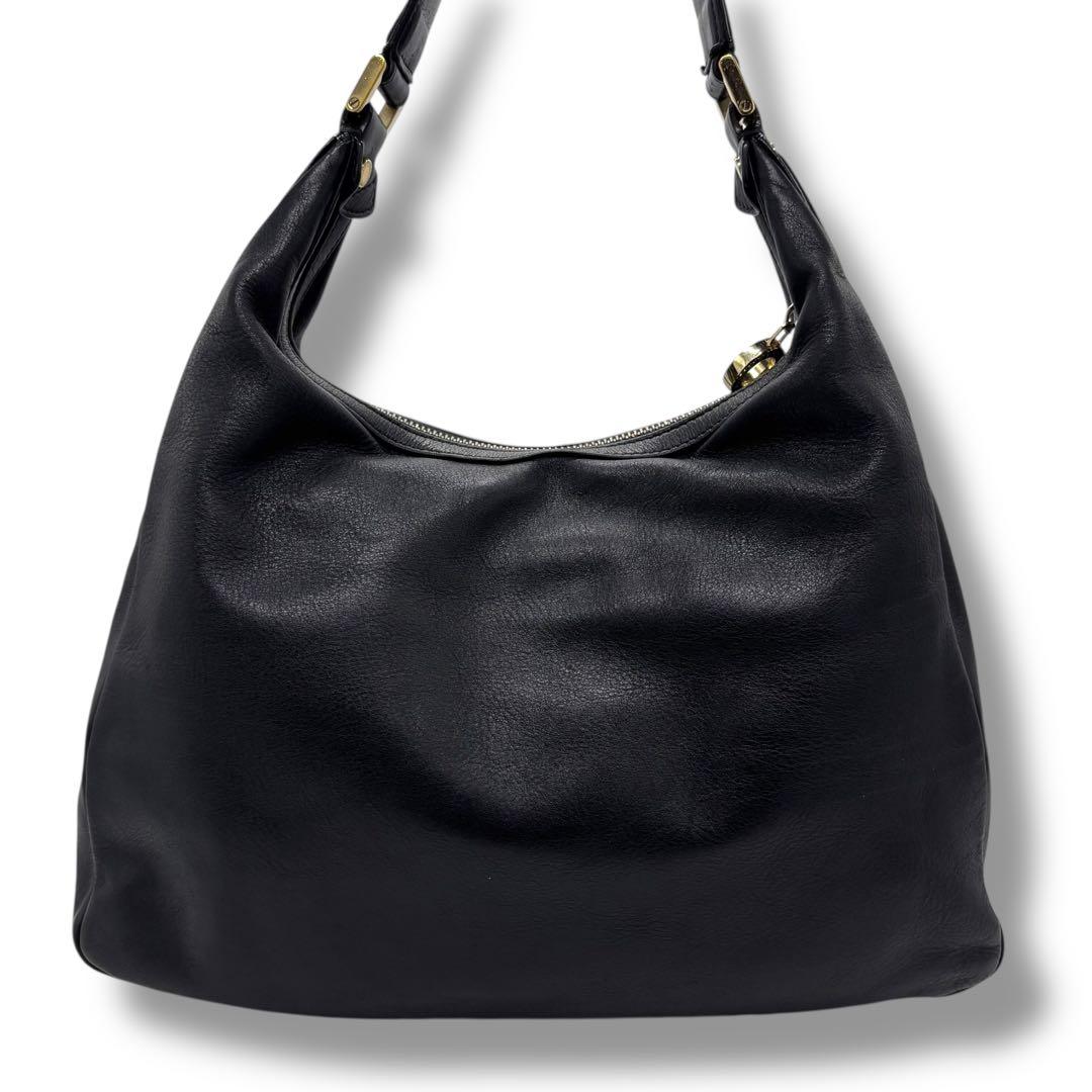 ✨極美品✨　BVLGARI コレツィオーネ　ショルダーバッグ レザー ブラック