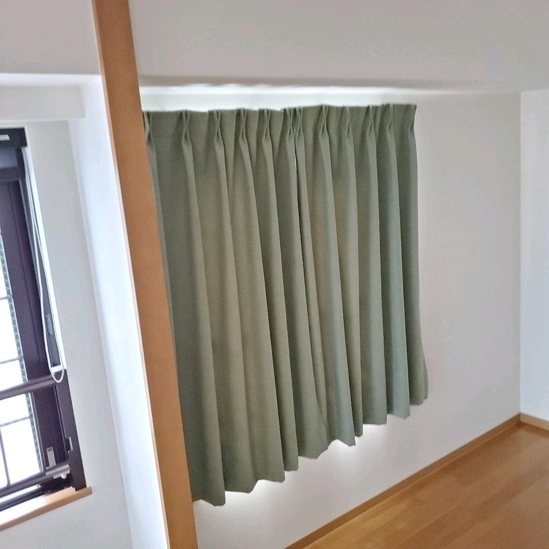 ★【美品】絶妙カラーの裏地付きカーテン ACTUS/グリーン①★