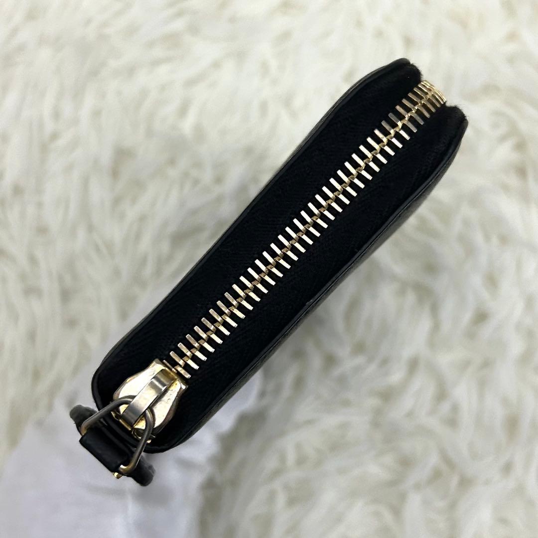 ［美品］SAINT LAURENT 長財布 ブラック レザー ラウンドファスナー