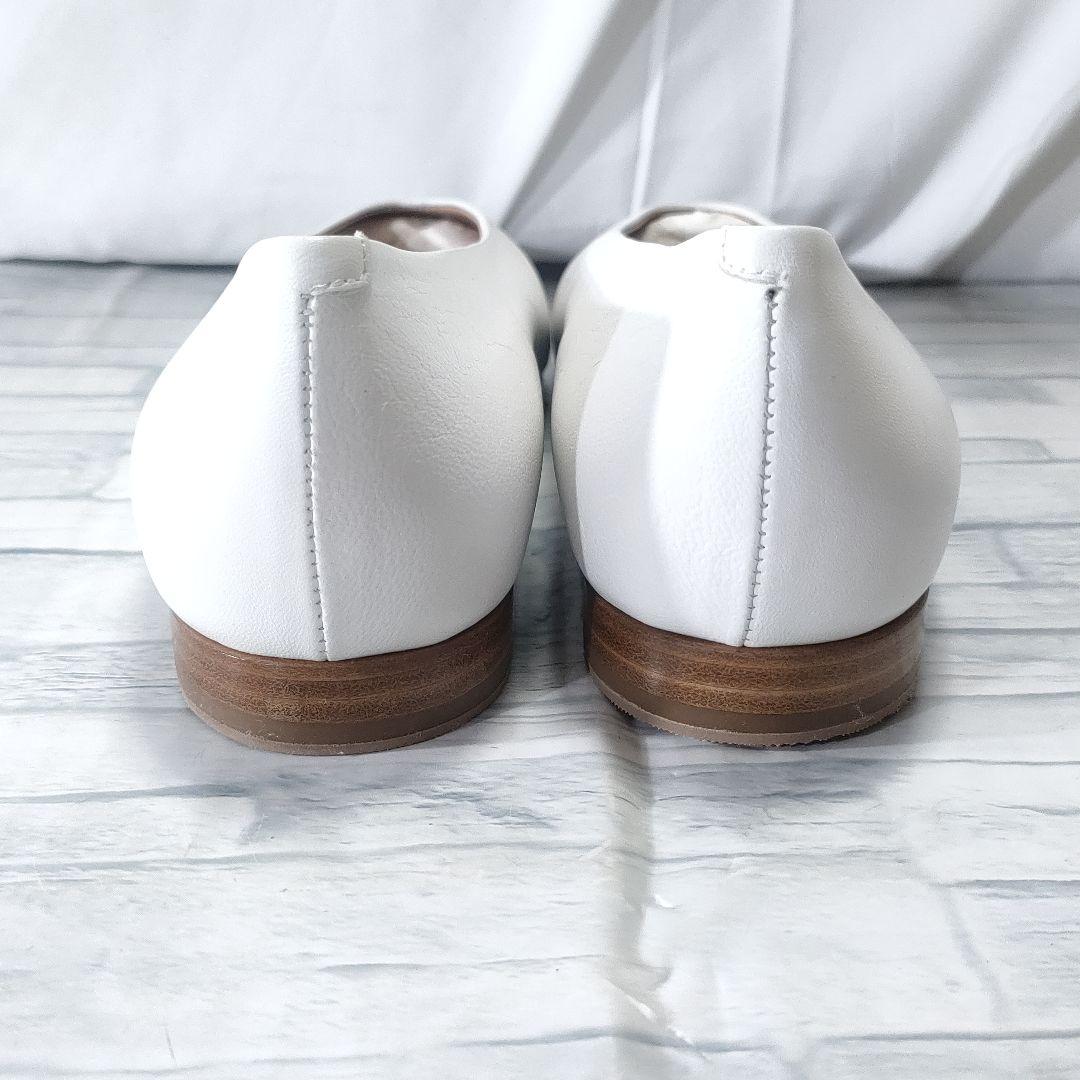 未使用品✨ペリーコ　DAMA　レザーフラットパンプス　白　38　保存袋付き