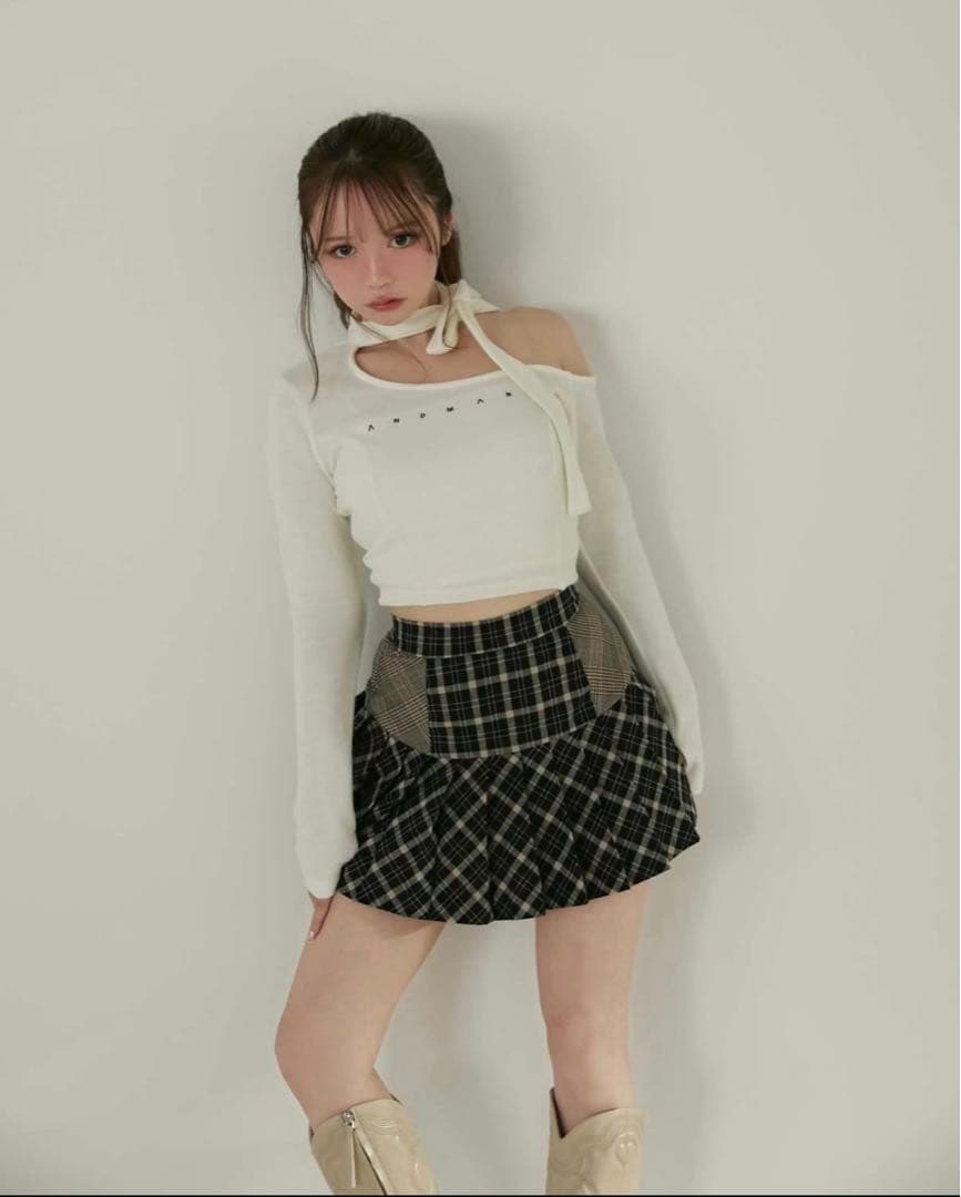 トップス andmary Nana ribbon oneshoulder tops IV