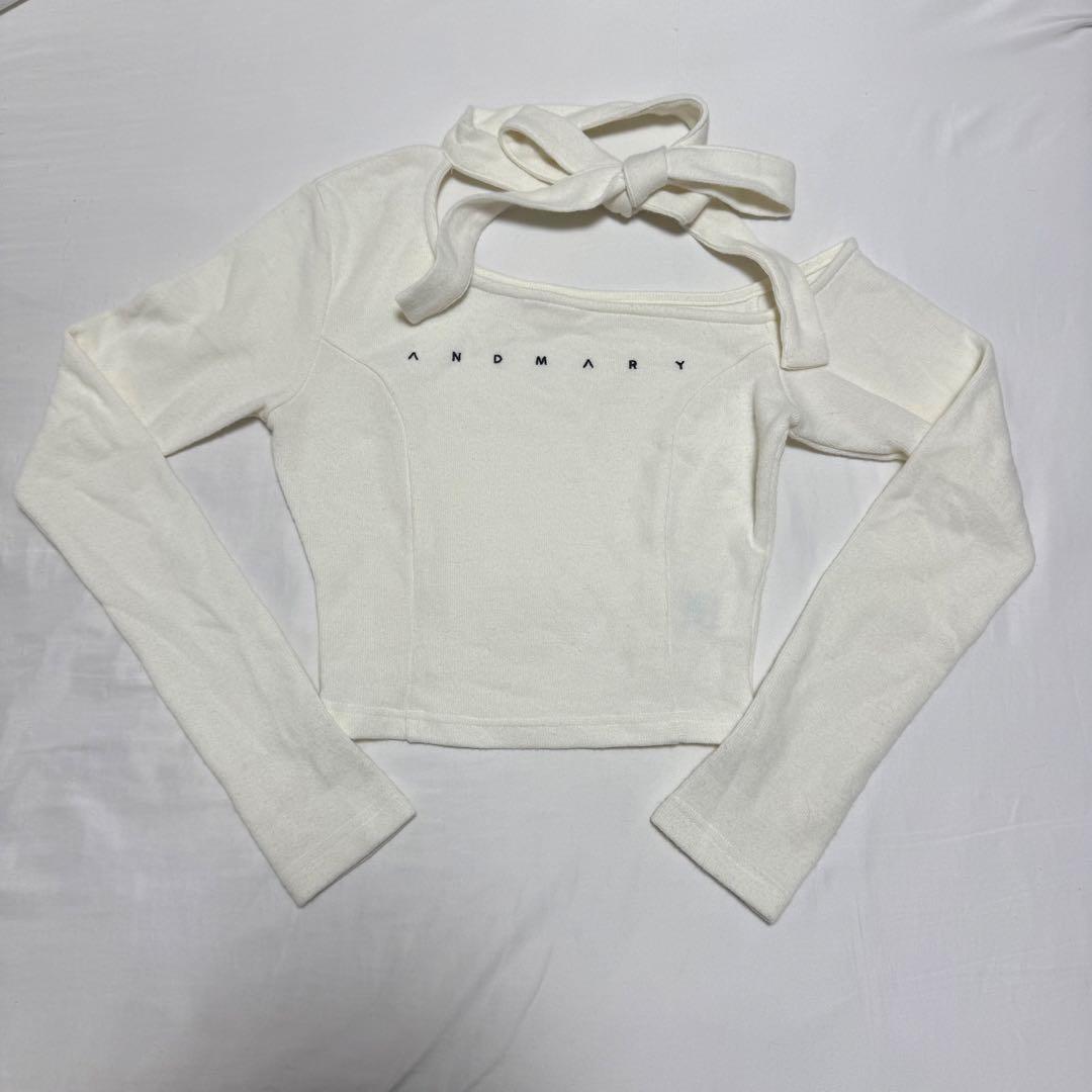 トップス andmary Nana ribbon oneshoulder tops IV