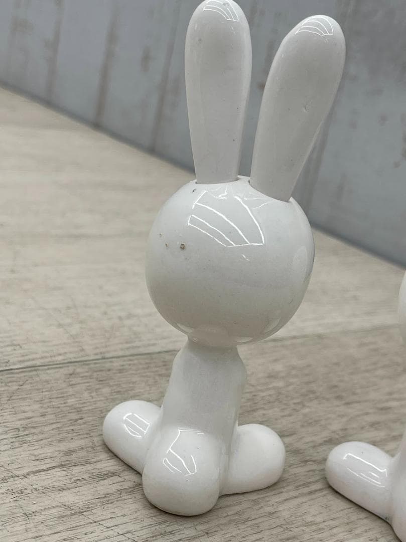 昭和レトロ 内藤ルネ うさぎ フォークスタンド 陶器製 2点 RUNE