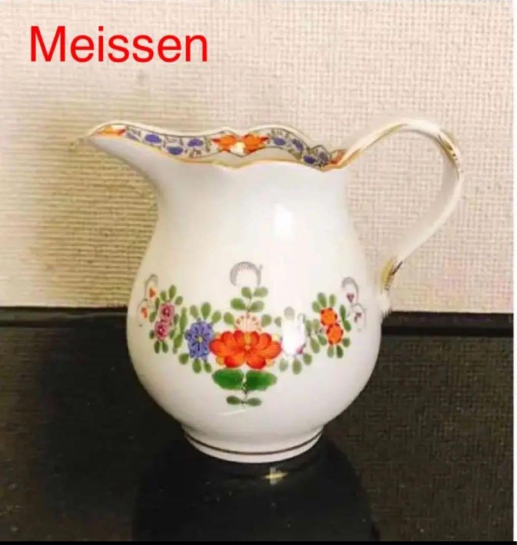 マイセン　インドの花　多彩色　柿右衛門写し　シュガーポット&クリーマー