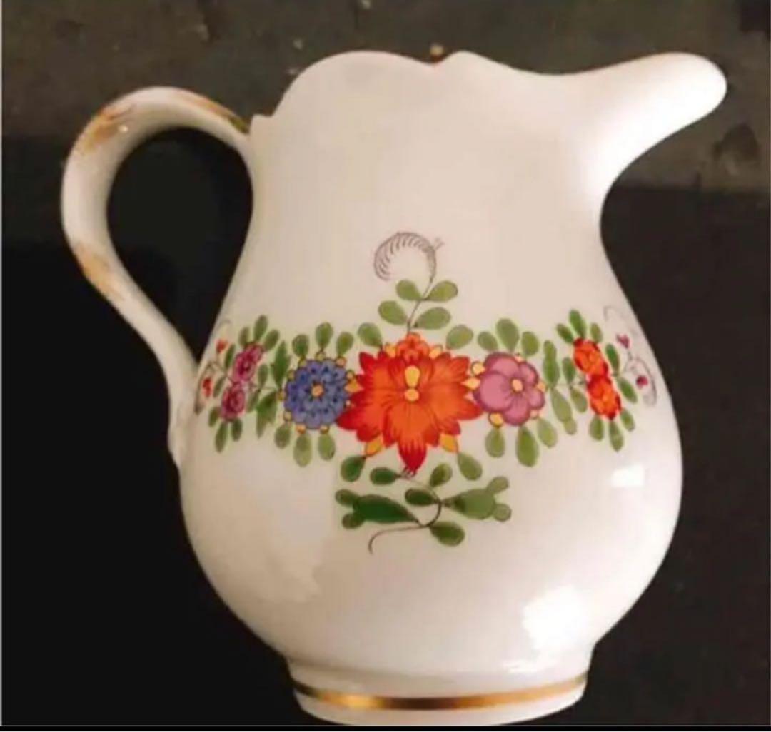 マイセン　インドの花　多彩色　柿右衛門写し　シュガーポット&クリーマー