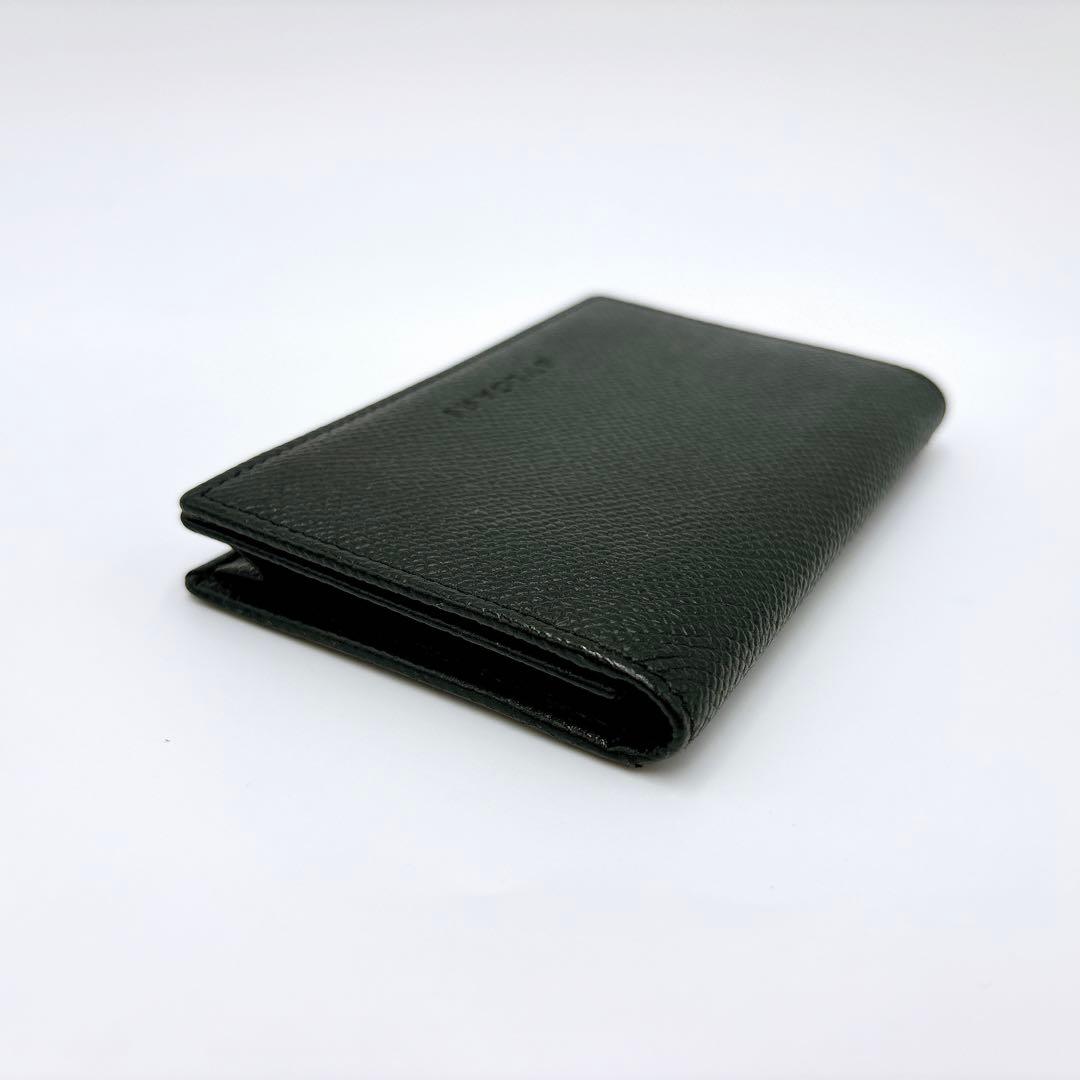 極美品 ＊ BVLGARI ブルガリ 型押しロゴ レザー 名刺入れ ブラック