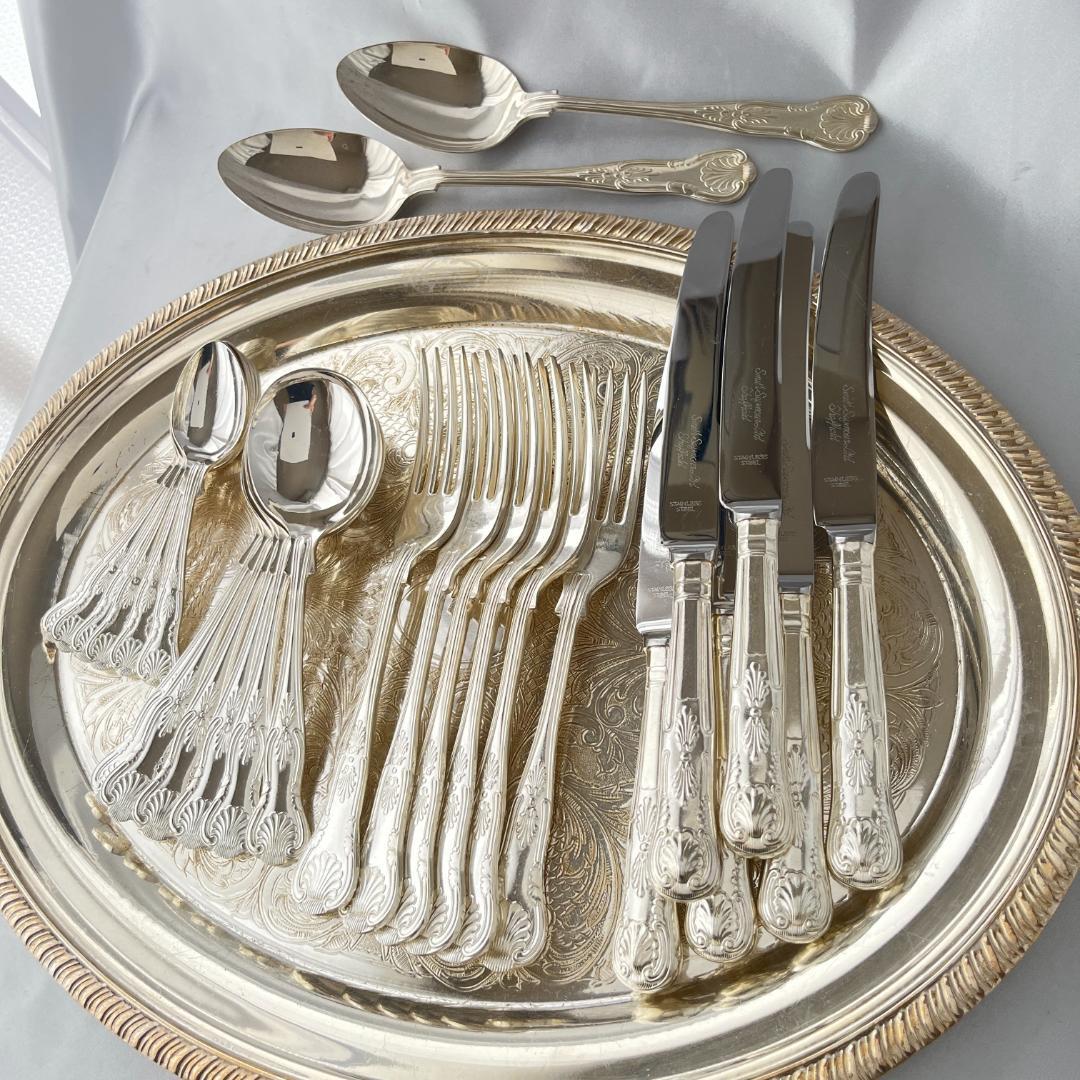 【Smith Seymour】 キングスパターンのディナーセット 6名用26本組