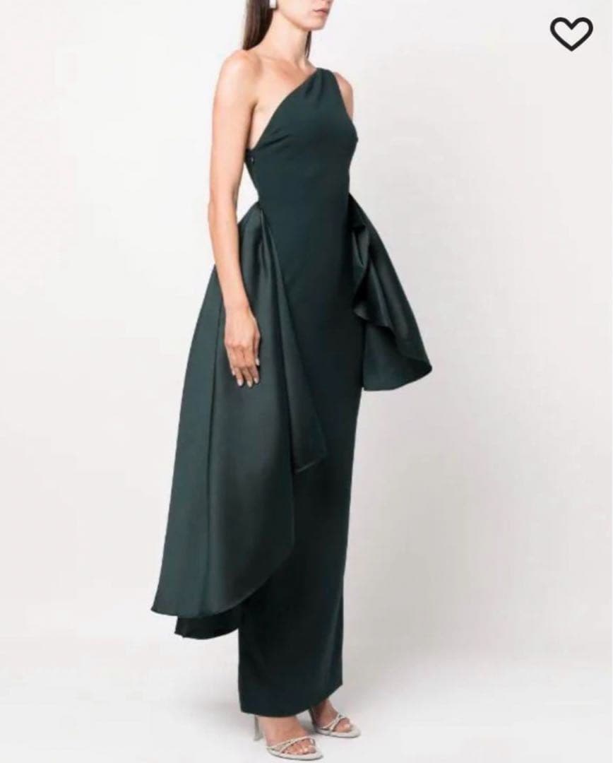 Solace London グリーン ワンショルダードレス