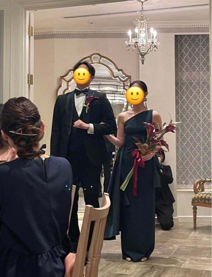 Solace London グリーン ワンショルダードレス