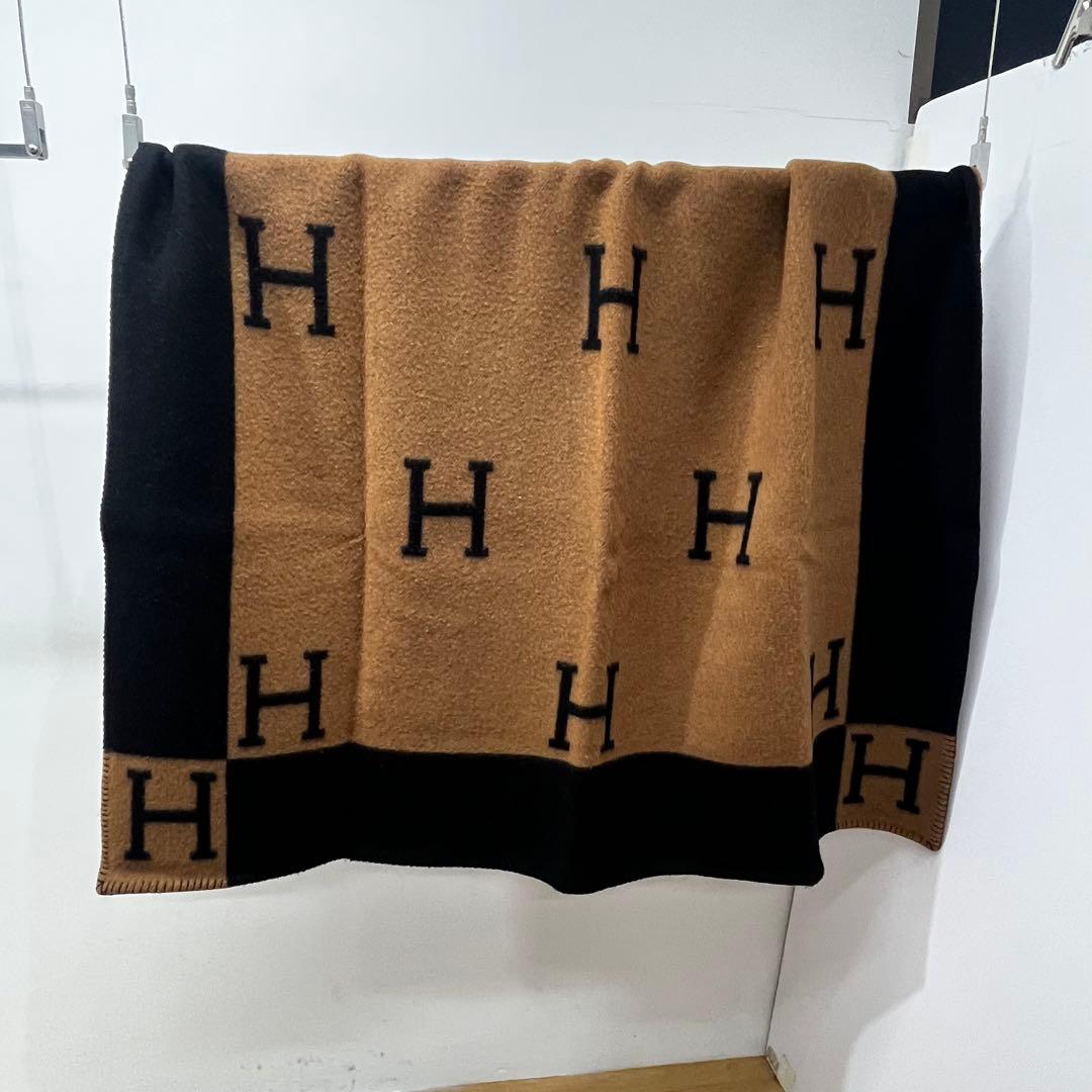 エルメス Hermesアヴァロン ブランケット ウールカシミヤ プレード