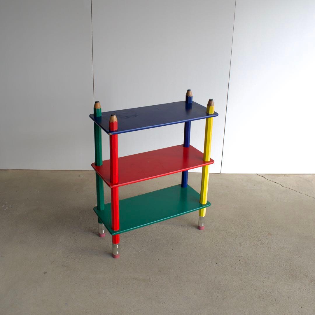 えんぴつ　シェルフ　ピエール・サラ　80s ビンテージ　ポストモダン　レトロ