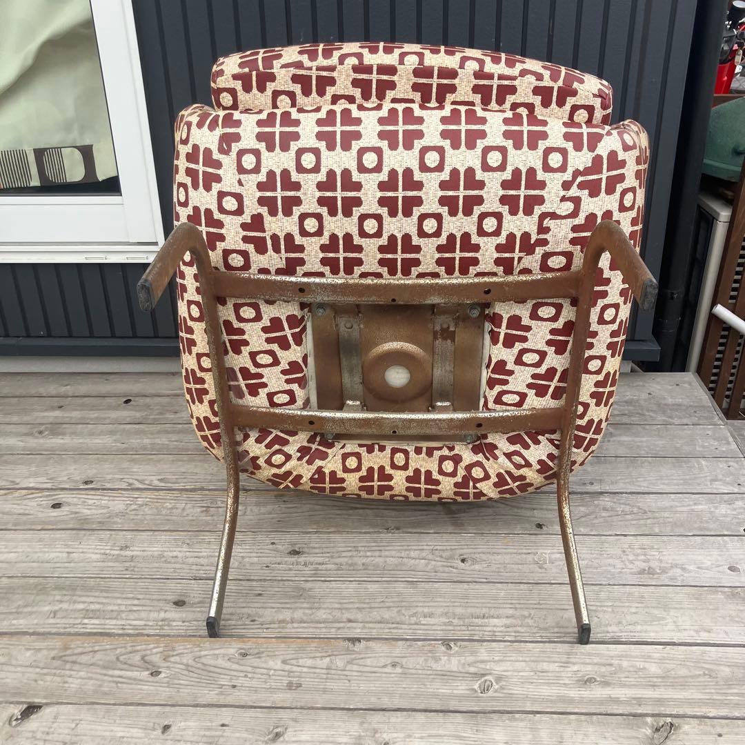 昭和レトロ ミッドセンチュリー 幾何学模様ソファー 1人掛けソファー 古家具
