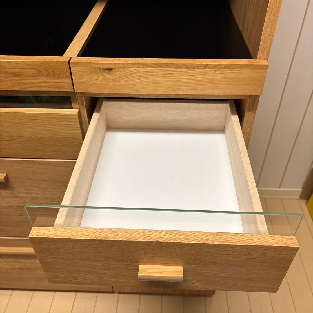 オーク材 ウレタン塗装 キッチンボード キッチン収納 食器棚