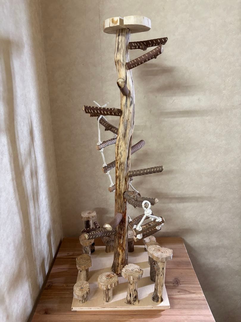 鳥インコ止まり木 流木バードアスレチックタワー型 大サイズバードジムバードトイ