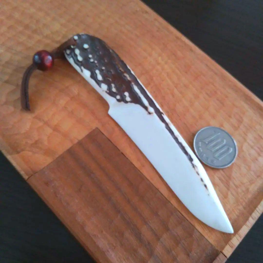 北海道阿寒湖アイヌコタン　エゾシカ鹿角アート工芸品ペーパーナイフ　インテリア