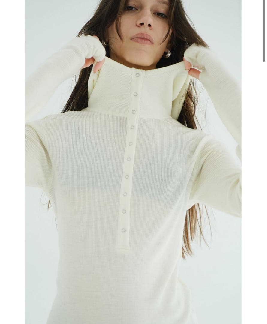 CLANE Wool Rib Hooded Tight Tops 2サイズ