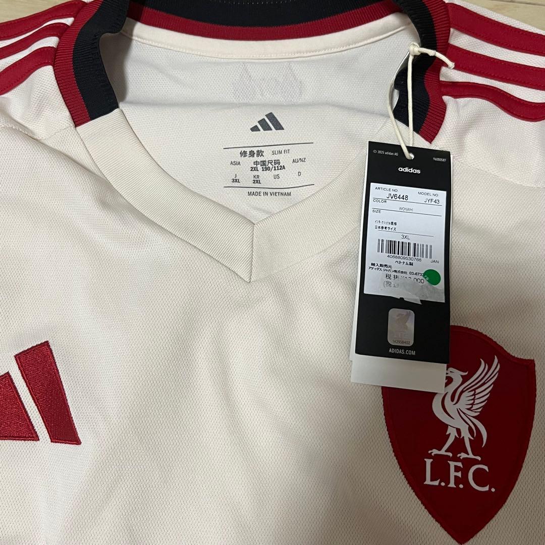 新品 リバプールFC 25 26 ユニフォーム 長袖 アウェイ 3XLサイズ