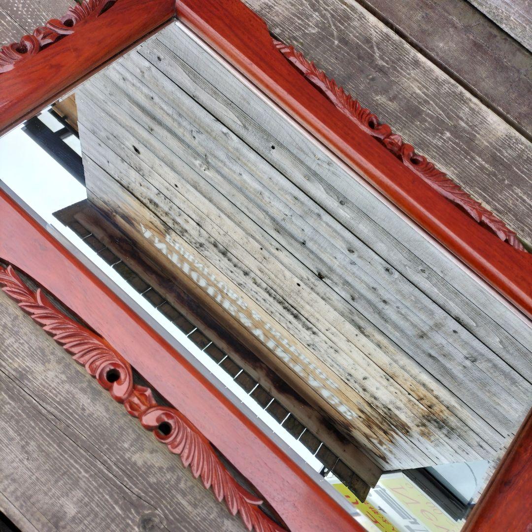 M♦大塚家具　花梨　壁掛けミラー