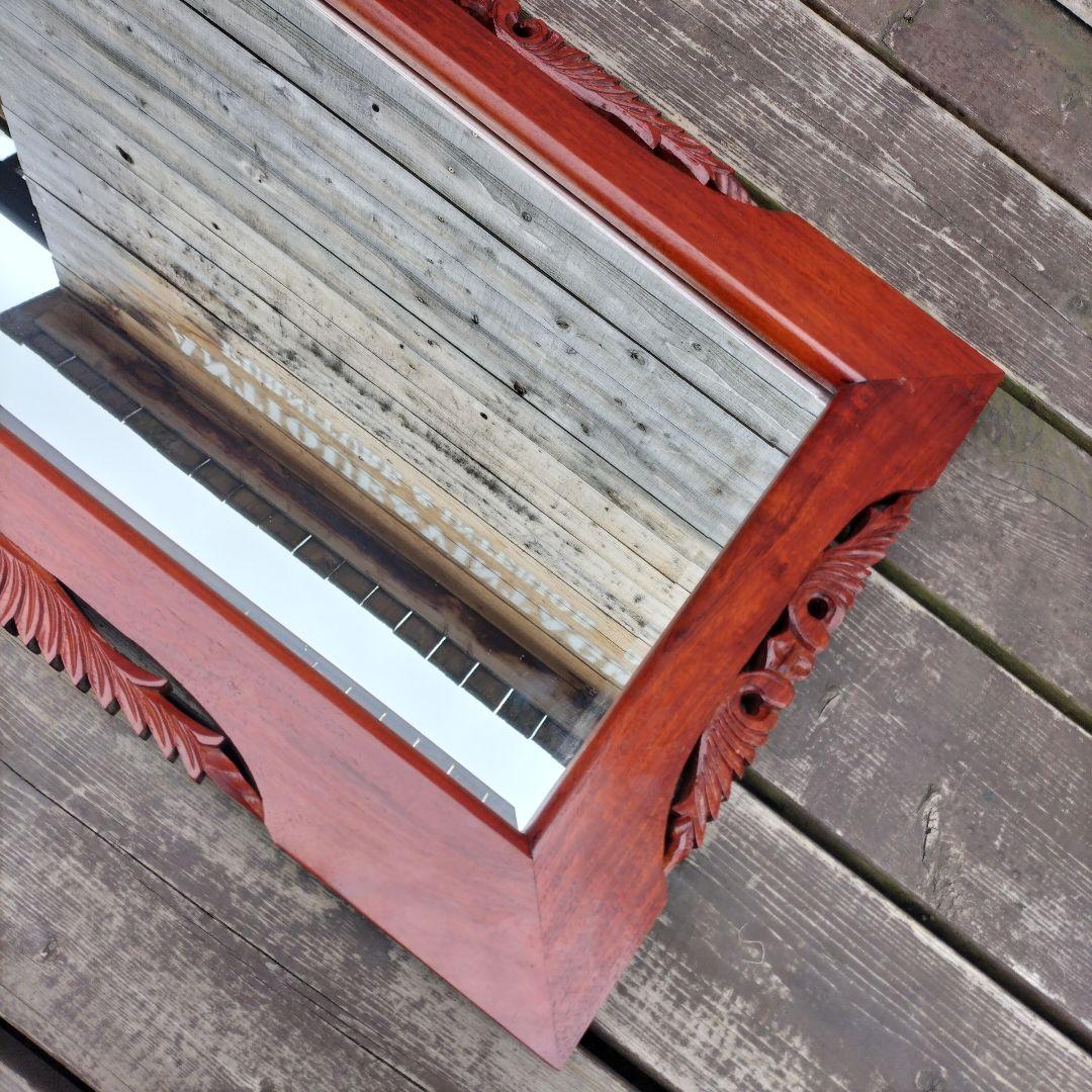 M♦大塚家具　花梨　壁掛けミラー