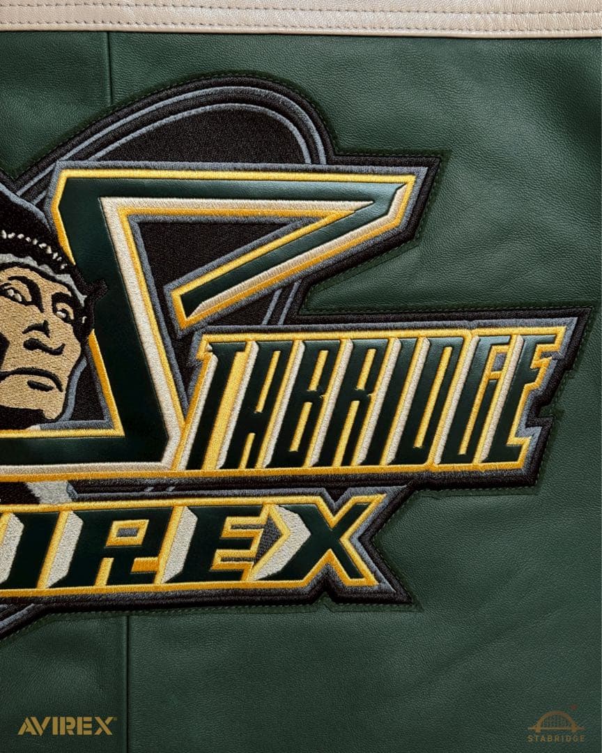 AVIREX STABRIDGE VARSITY JACKET XL グリーン