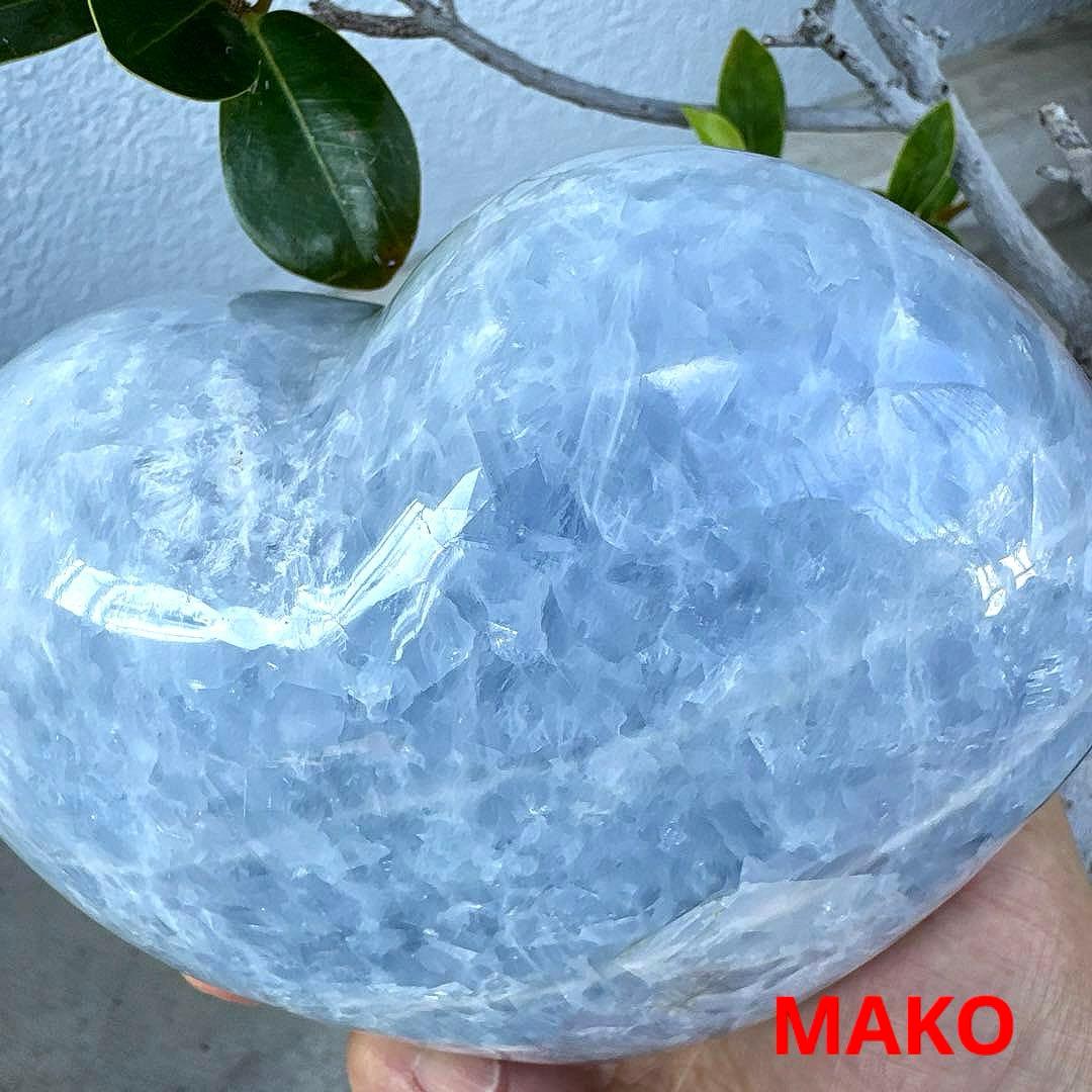 M1714☆ブルーカルサイトハート型原石1.6Kg☆天然石☆N50508-A