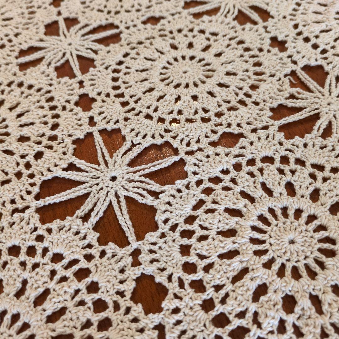 アイボリーベッドカバー　レース編み　セルコン　200×300　1枚