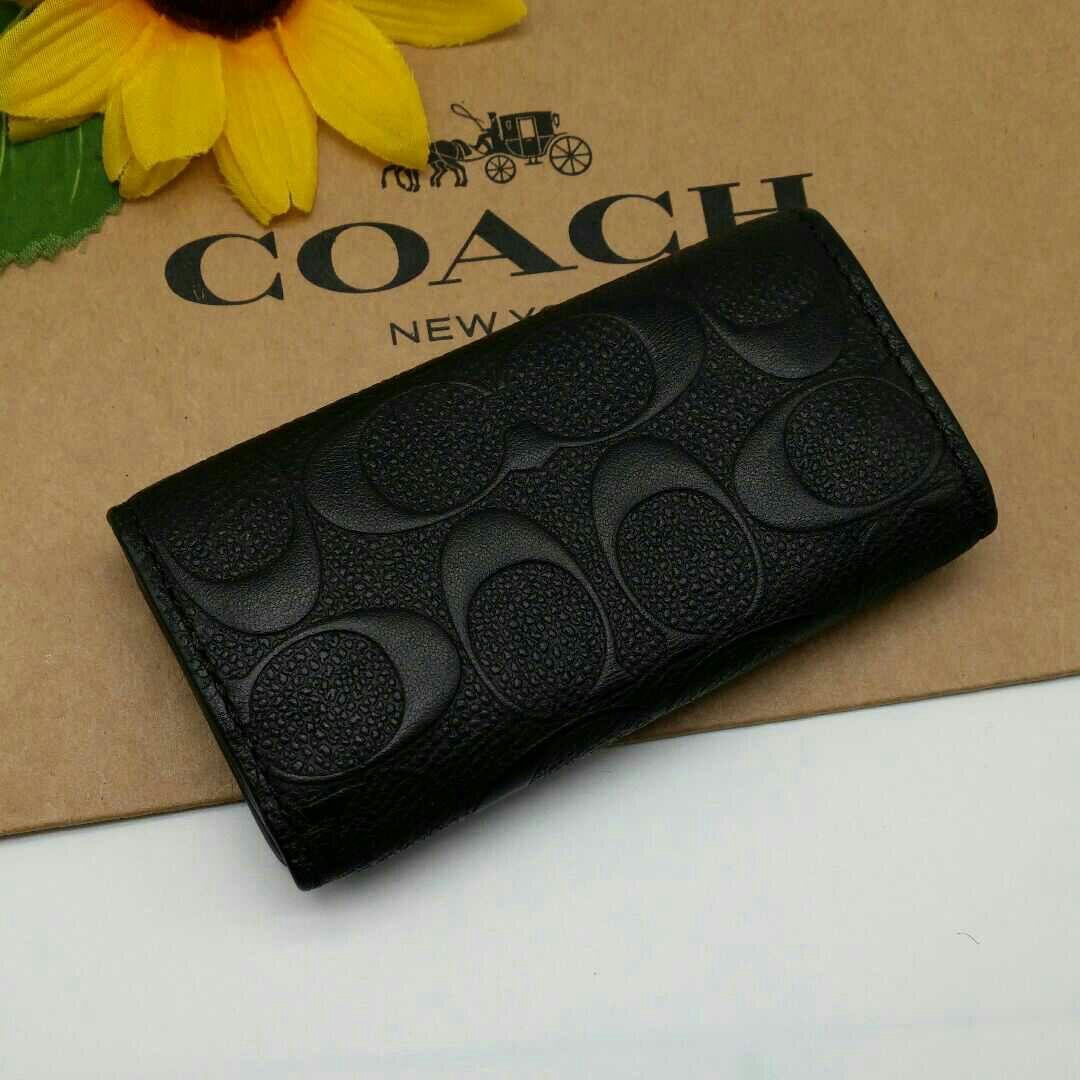 最新作 COACH キーケース 新品 ブラック レザー メンズ