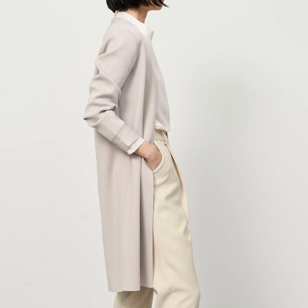 【新品タグ付】ソージュ　ロングニットジャケット　ライトグレー　ロング丈