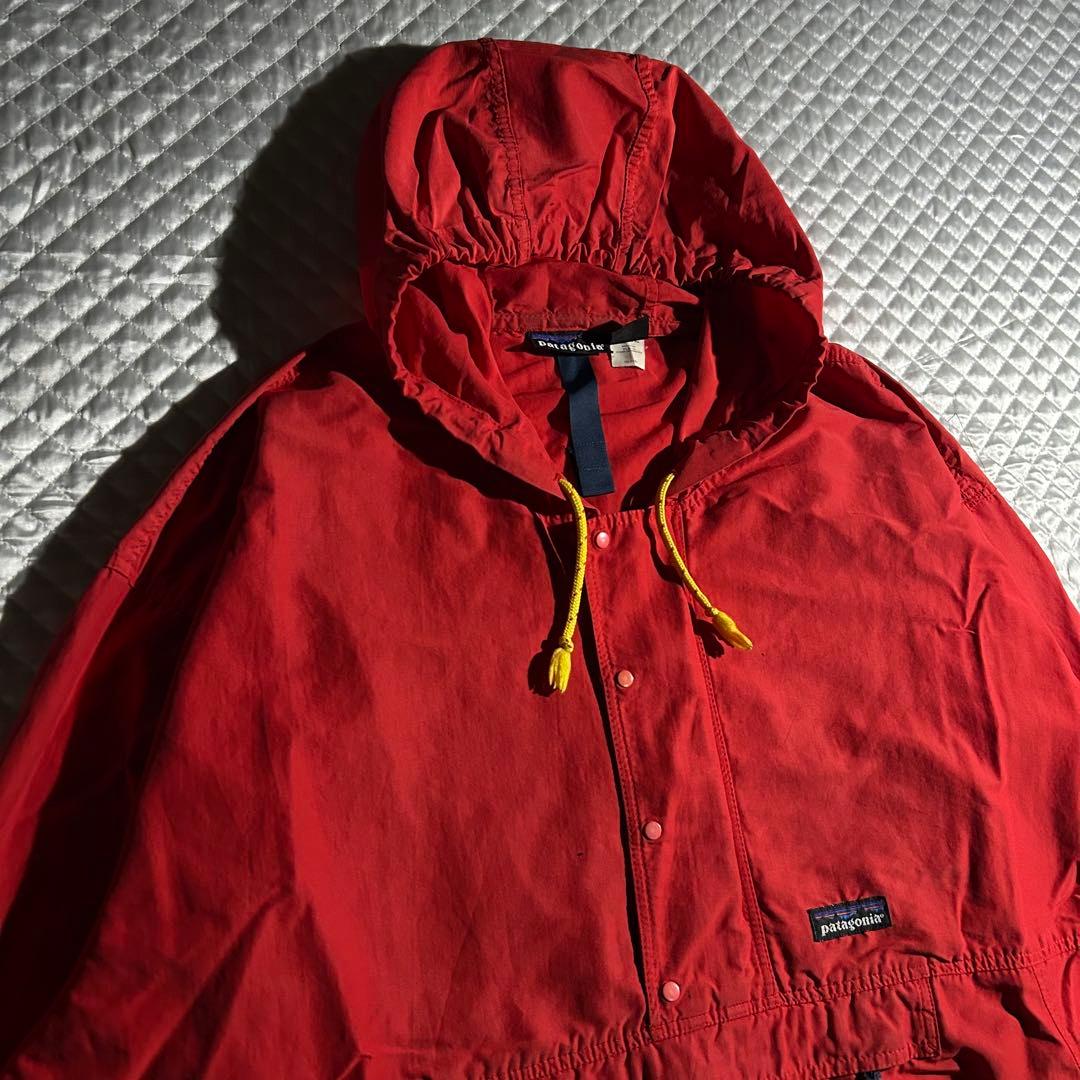 90s 雪なし patagonia バギーズプルオーバー アノラック 赤 USA