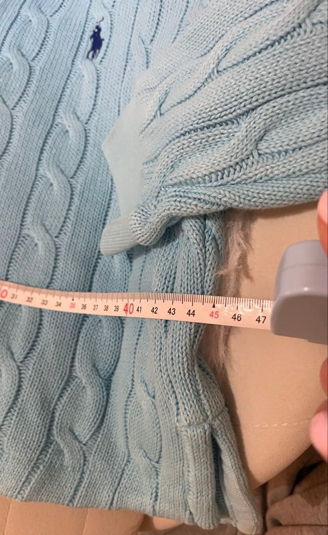 k*3様 【レア】Polo by RL ケーブルコットンロングスリーブポロシャツ