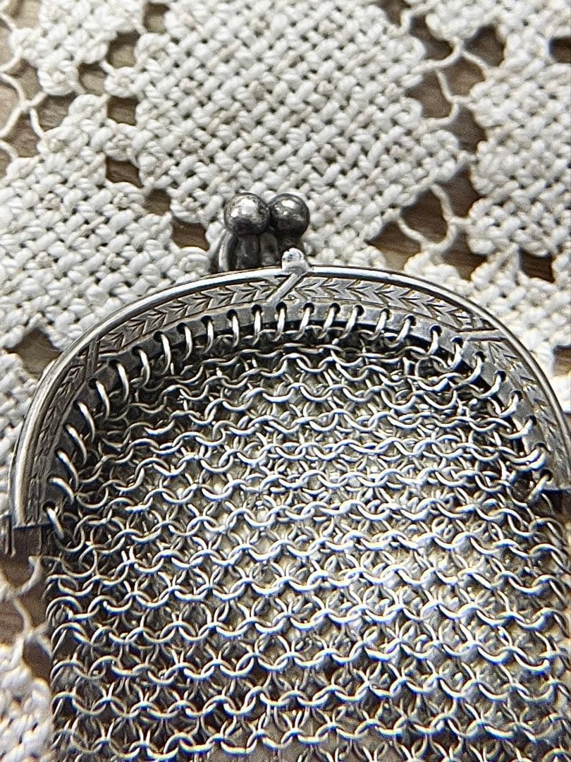 ◆SALE◆フランスアンティーク超美品シルバーメッシュパース銀刻印1900