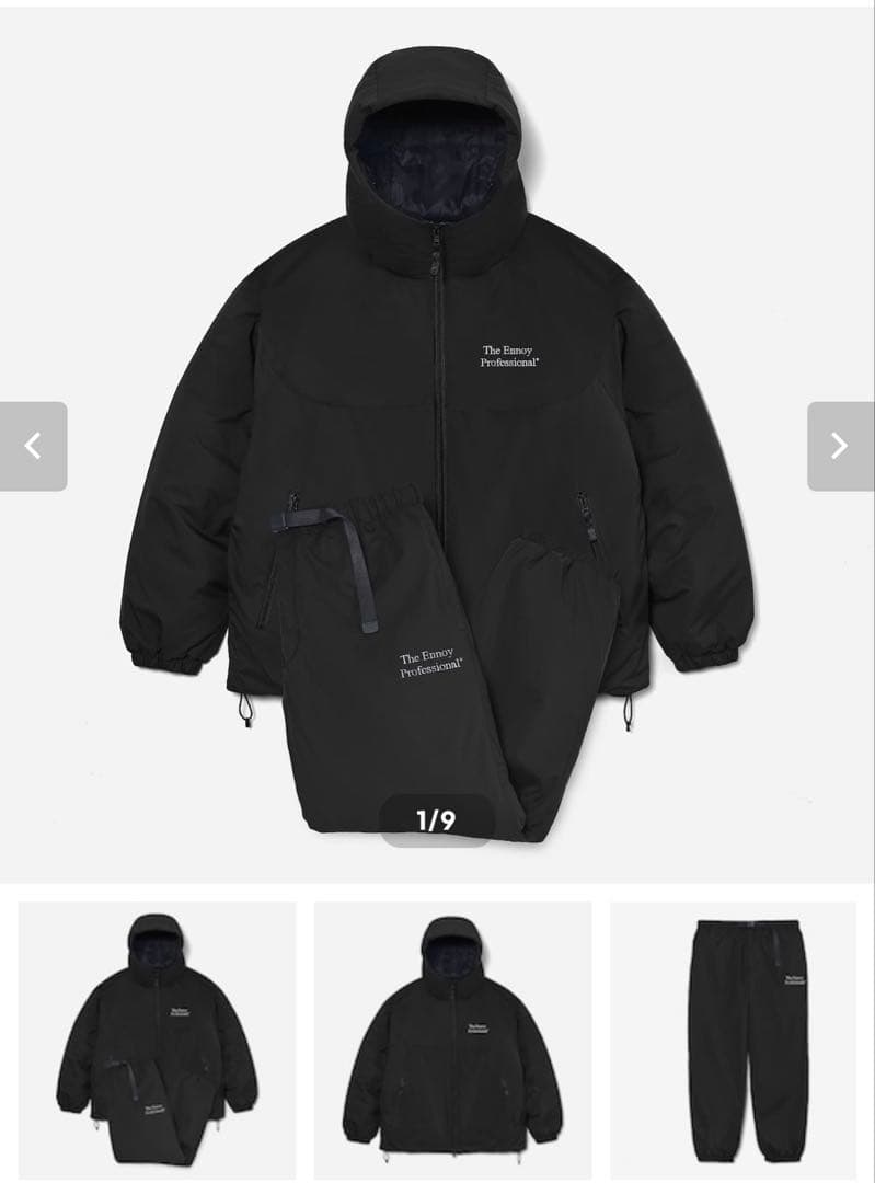 ENNOY PADDED NYLON SET UP (BLACK)サイズL