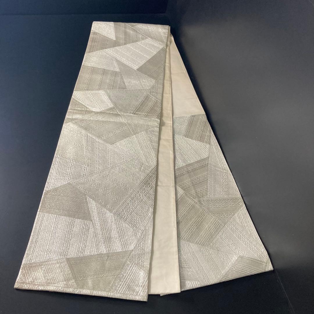 ZF-1325 袋帯 銀 正絹 フォーマル 礼装 結婚式 入学式 卒業式 黒留袖