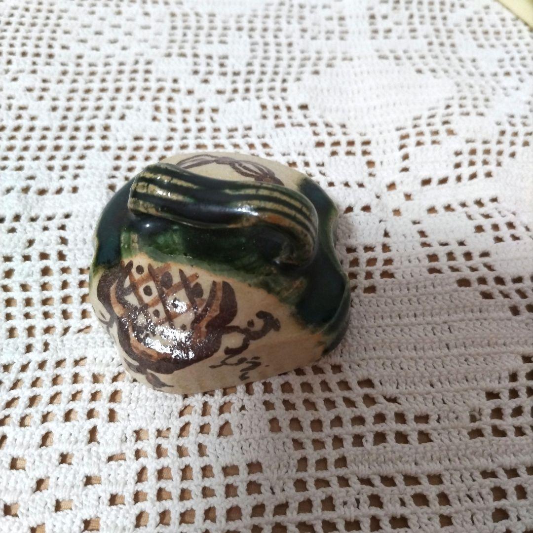 新品　香合　織部　弾き　　加藤芳右衛門