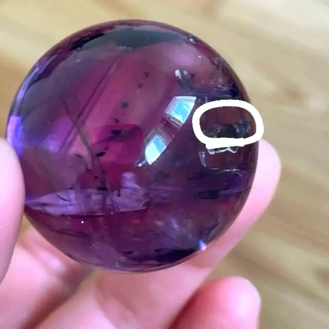 アメシスト　スフィア　高品質　3.7㎝　虹　ファントム　amethyst