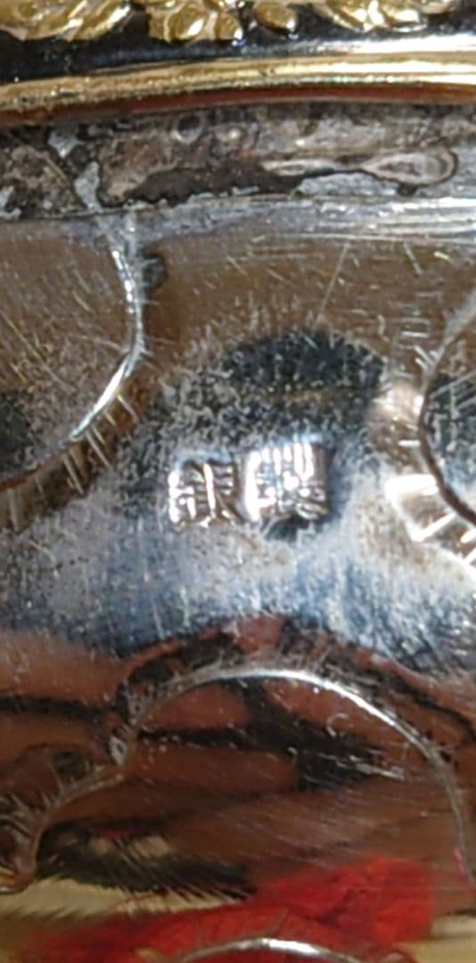 銀製　小槌　置物