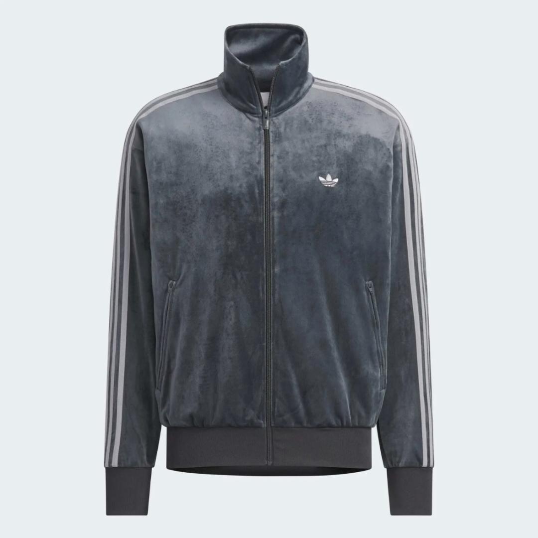 adidas ファイヤーバード ベロア トラックトップ 正規品 グレー　XL