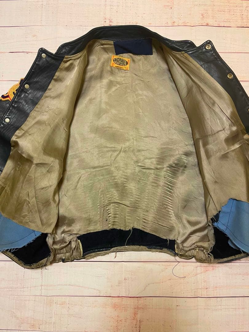 【最終値下】60s オールレザースタジャン バーシティジャケット