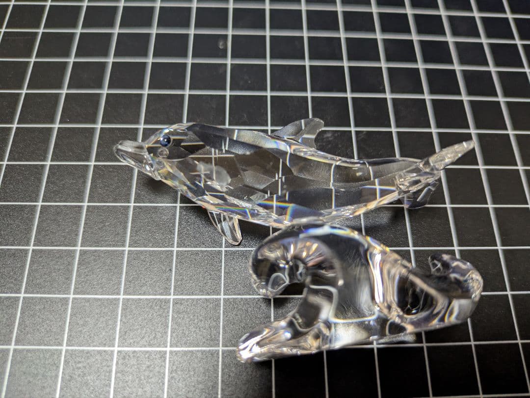 スワロフスキー イルカのお母さん ドルフィン マザーと赤ちゃんベビードルフィン