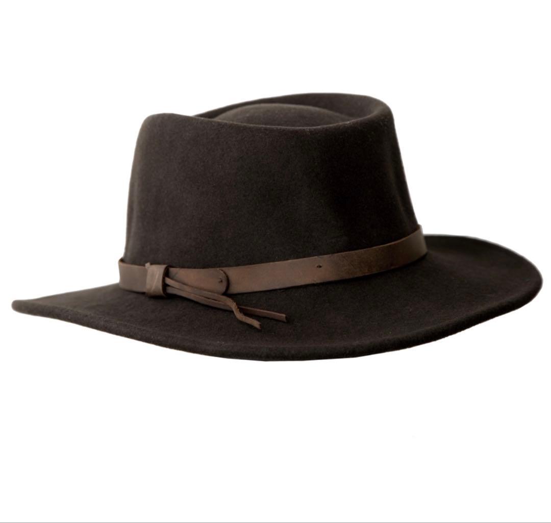 ダークブラウン ウールフェルトハット