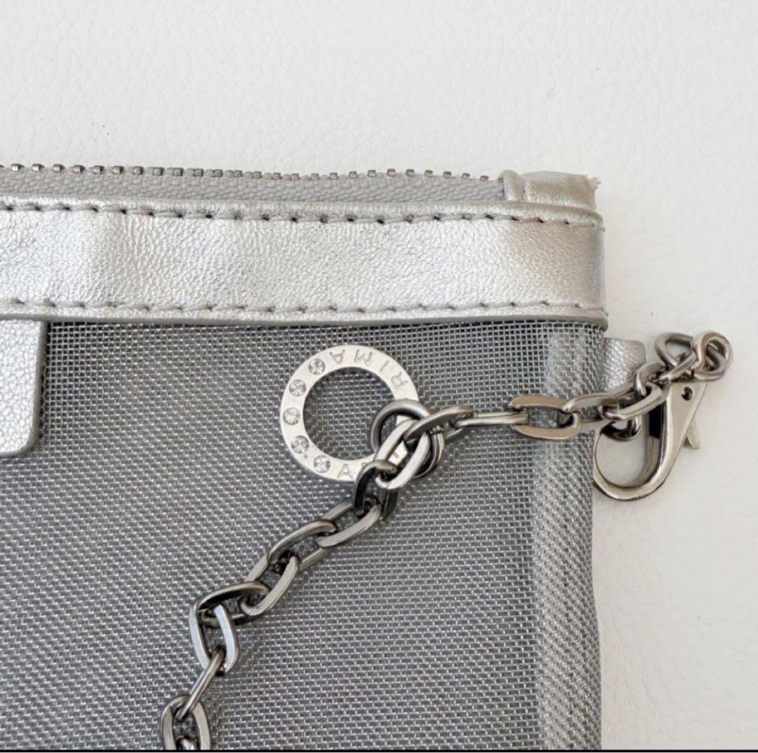 アンテプリマ　スタンダードスクエア　ミディアム　シルバー、インナーポーチ付き