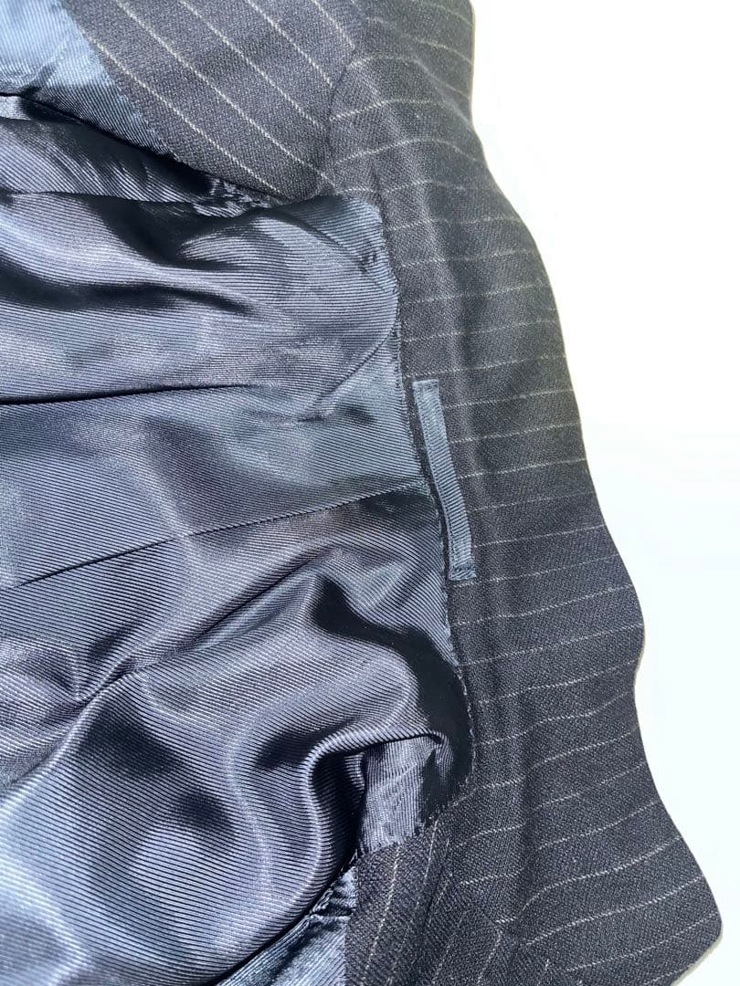 りす　リングジャケット　ストライプサキソニースーツ　ネイビー　サイズ42